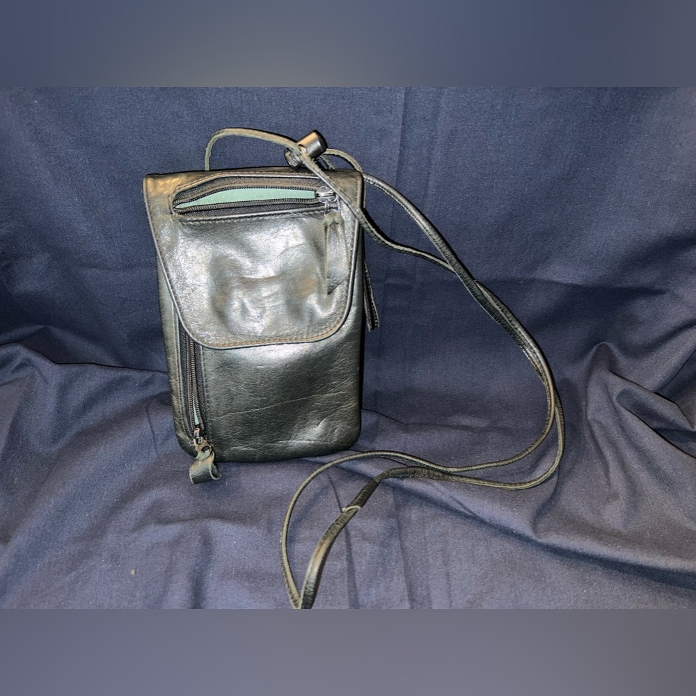 Black leather bag
